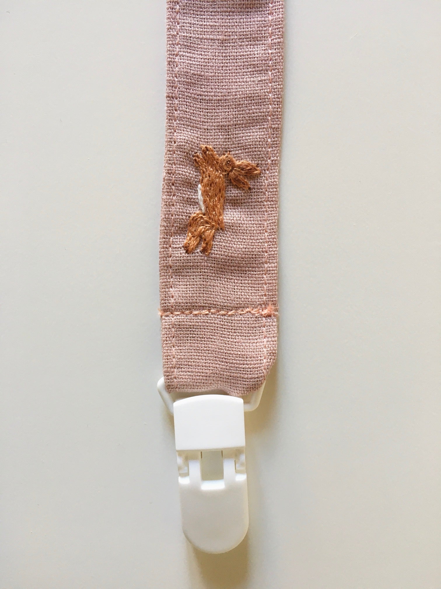 Pacifier clip with embroidery animal